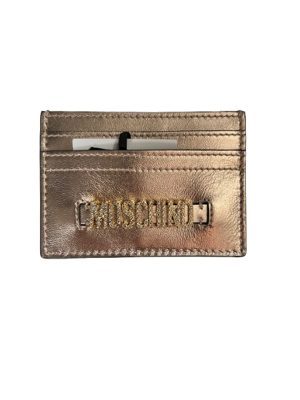 Moschino Brand New Rose Gold Card Case