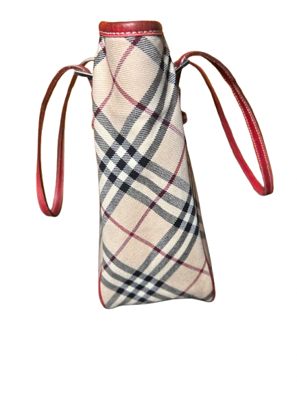 Burberry Classic Plaid and Red Handbag