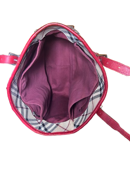Burberry Classic Plaid and Red Handbag