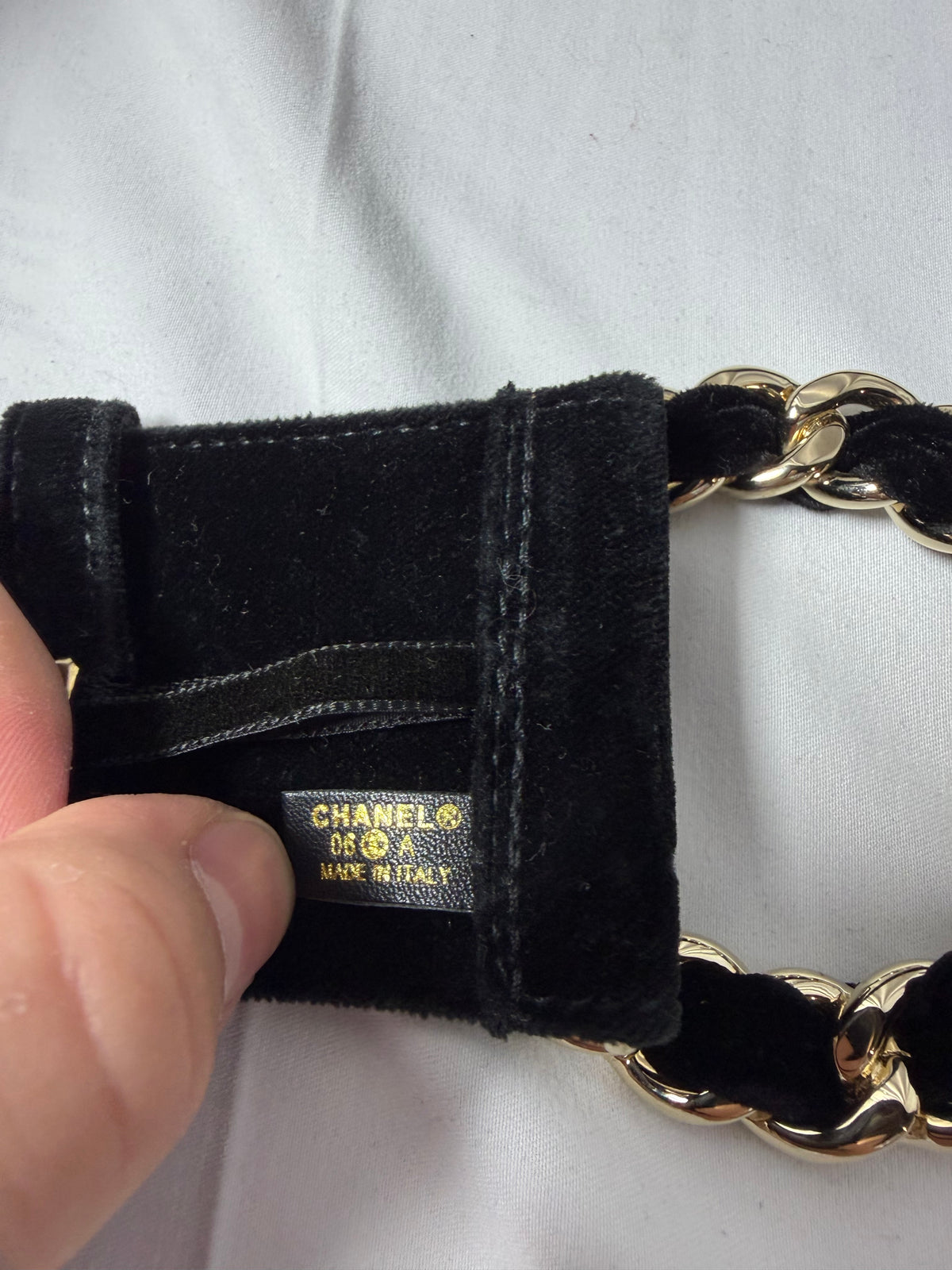 Chanel Iconic Velour Chain Belt