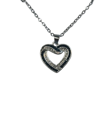 Heart Black and White Necklace