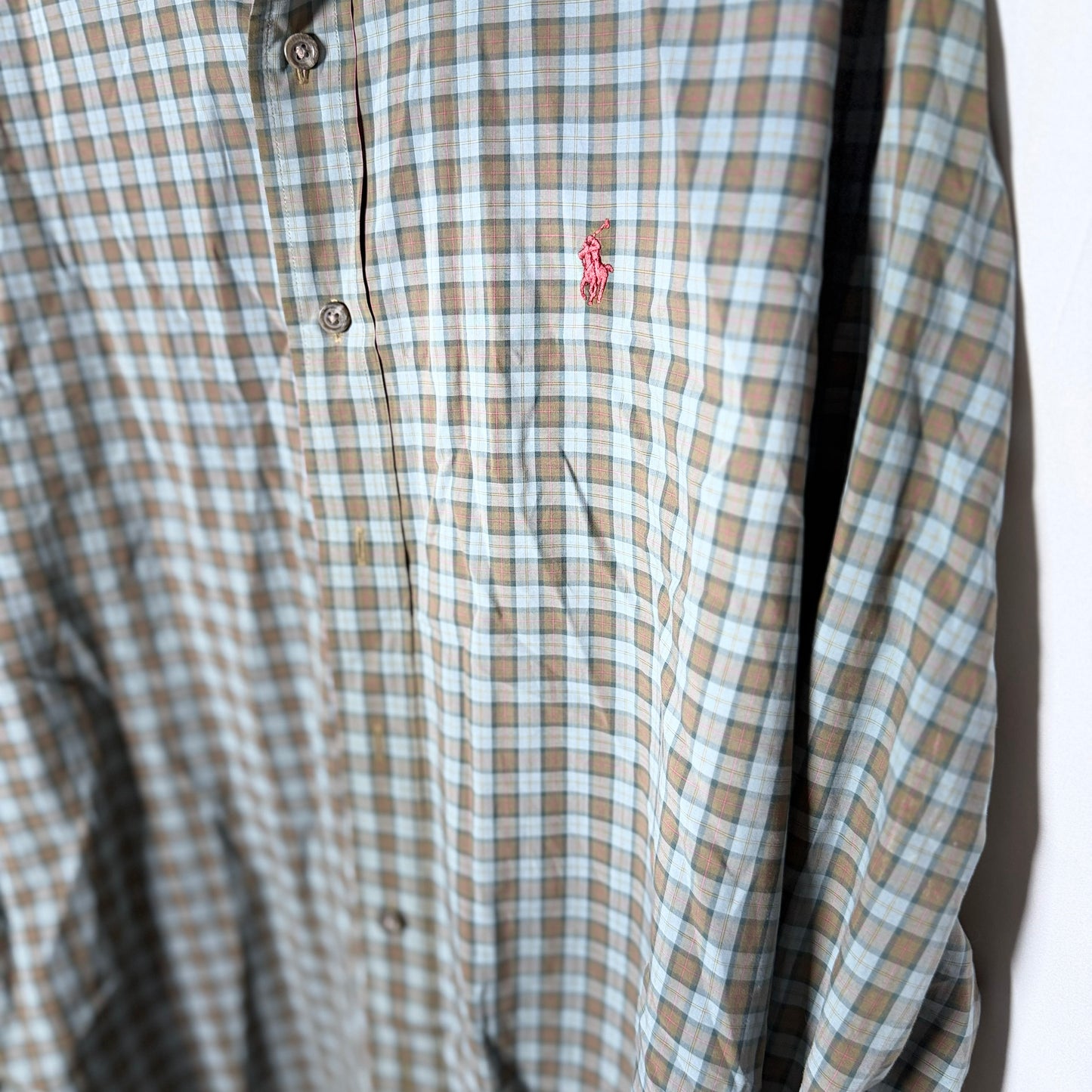 Ralph Lauren Brown and Blue Button Down