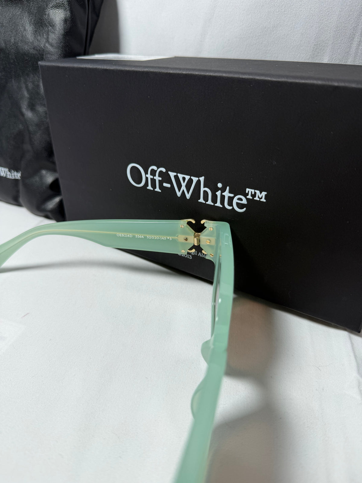 Off-White 52MM Mystic Square Sage Green Sunglasses Brand New