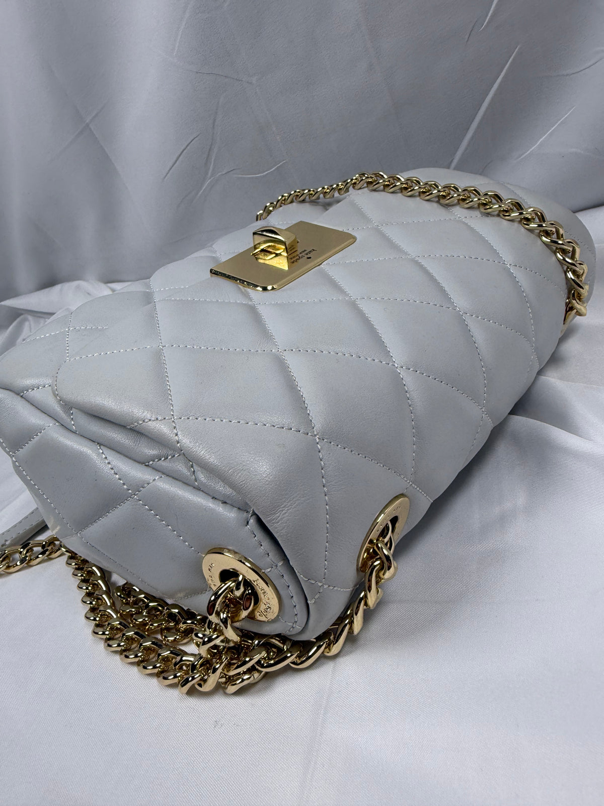 Kate Spade Grey Quilted Leather Crossbody/Shoulder Bag