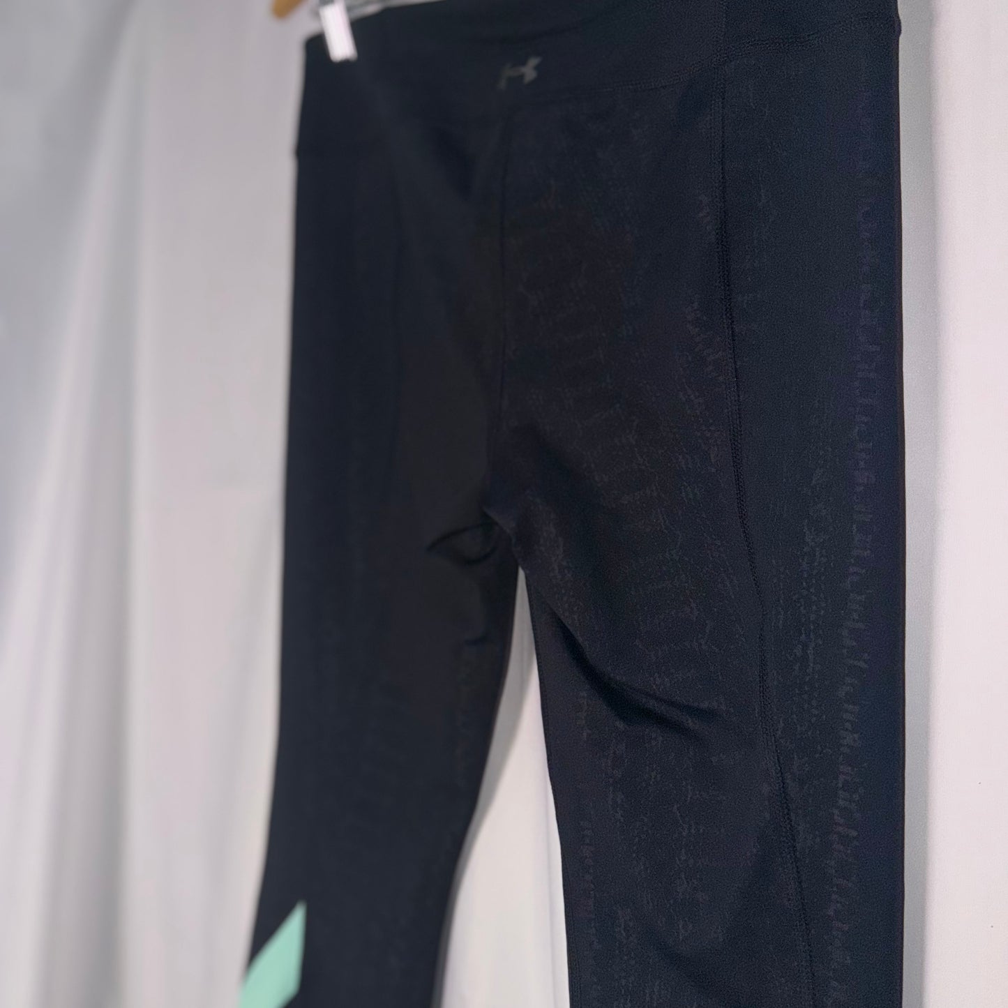 Under Armour Women’s Leggings Brand Nes Black and Mint