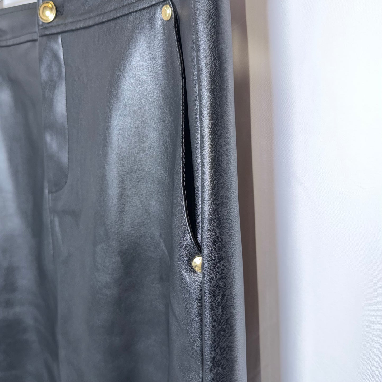 Michael Kors Chocolate Brown Pencil Skirt Pleather