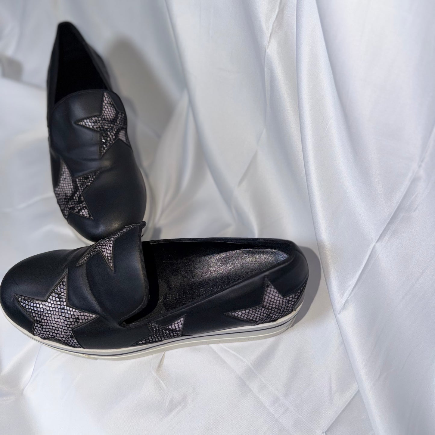 Stella McCartney Black Star Print Platform Shoes