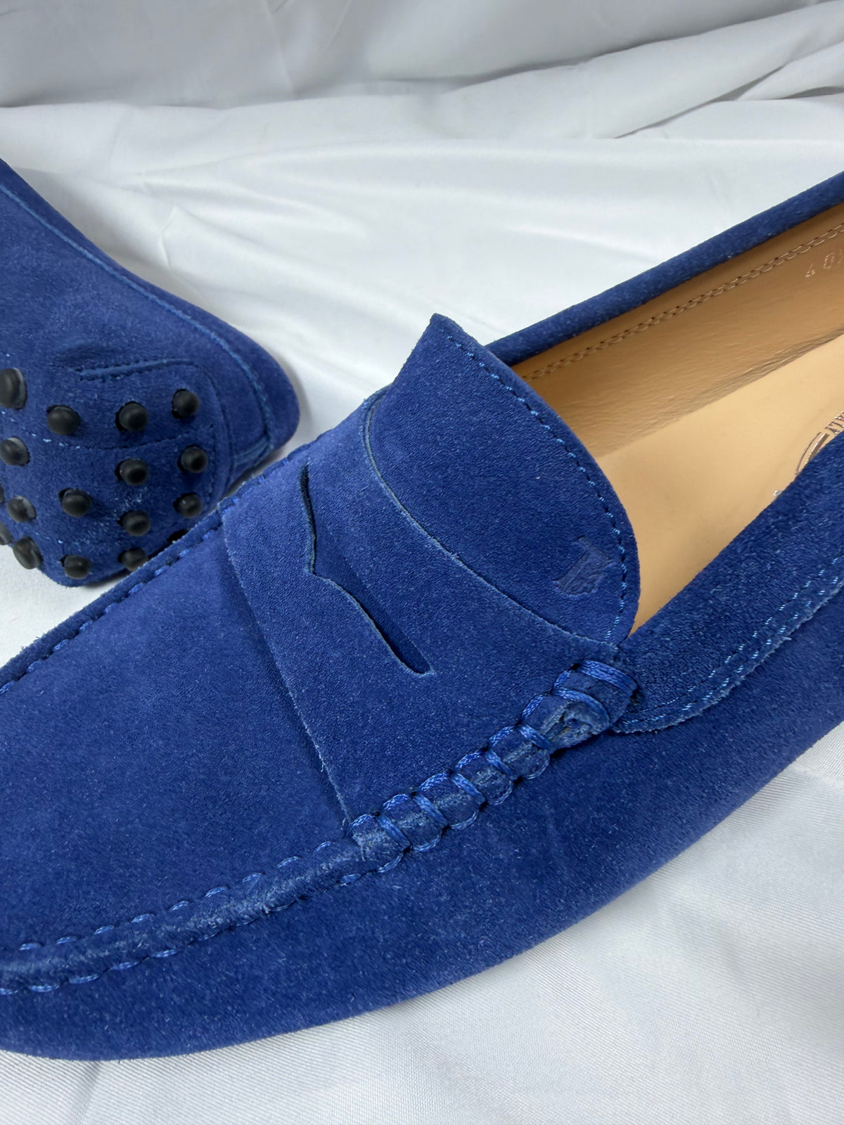 Tods Women’s Blue Suede Loafers