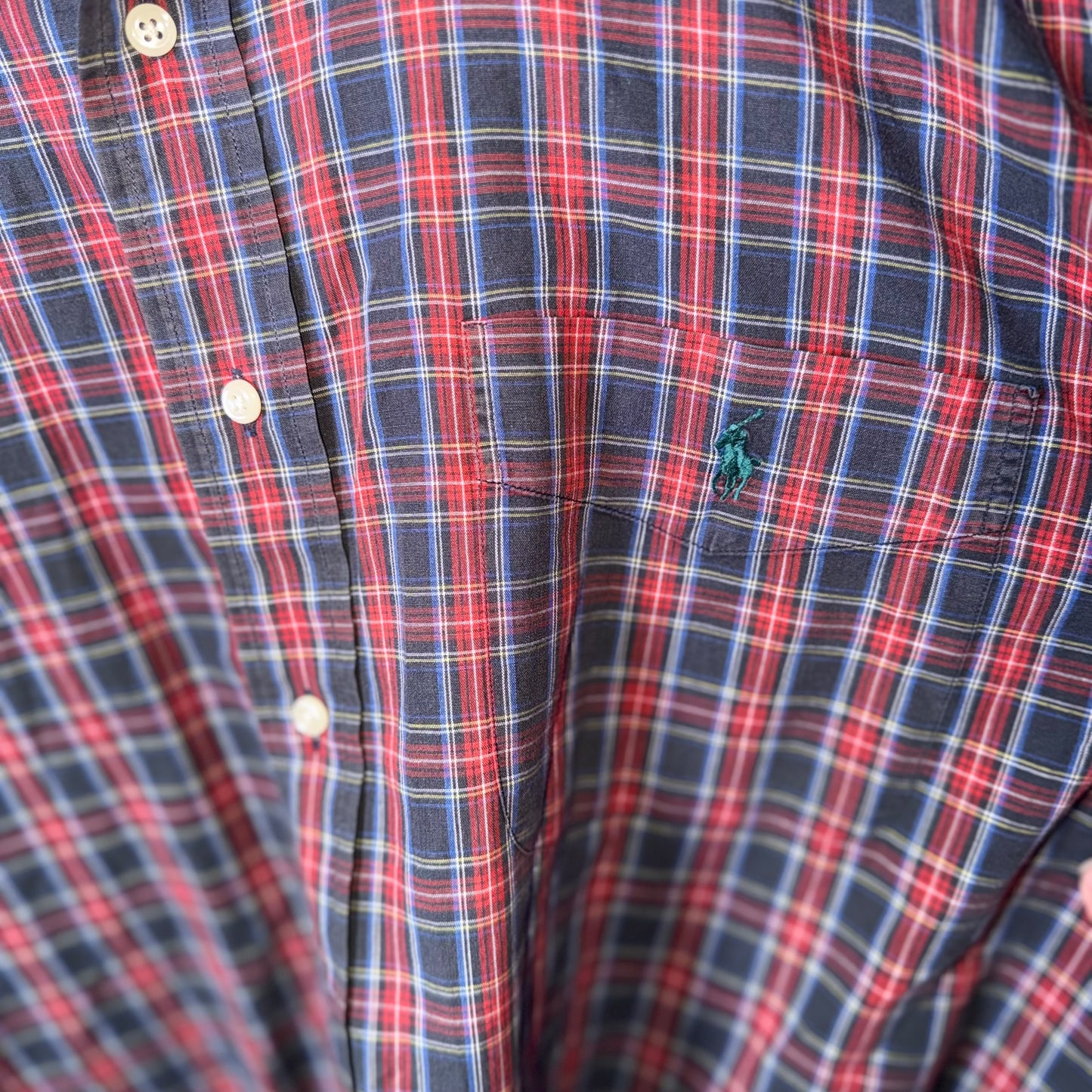 Ralph Lauren Red and Charcoal Plaid Button Down