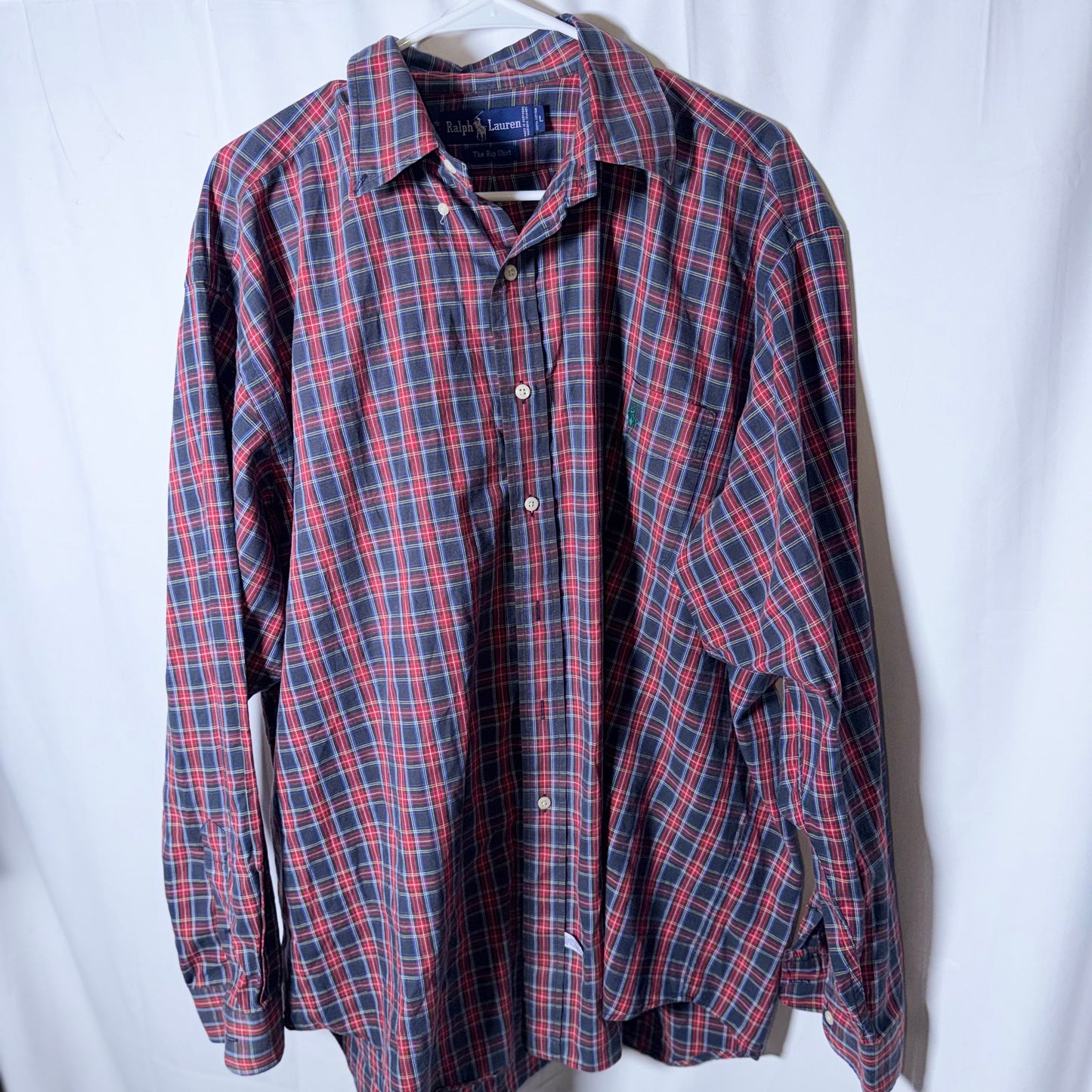 Ralph Lauren Red and Charcoal Plaid Button Down