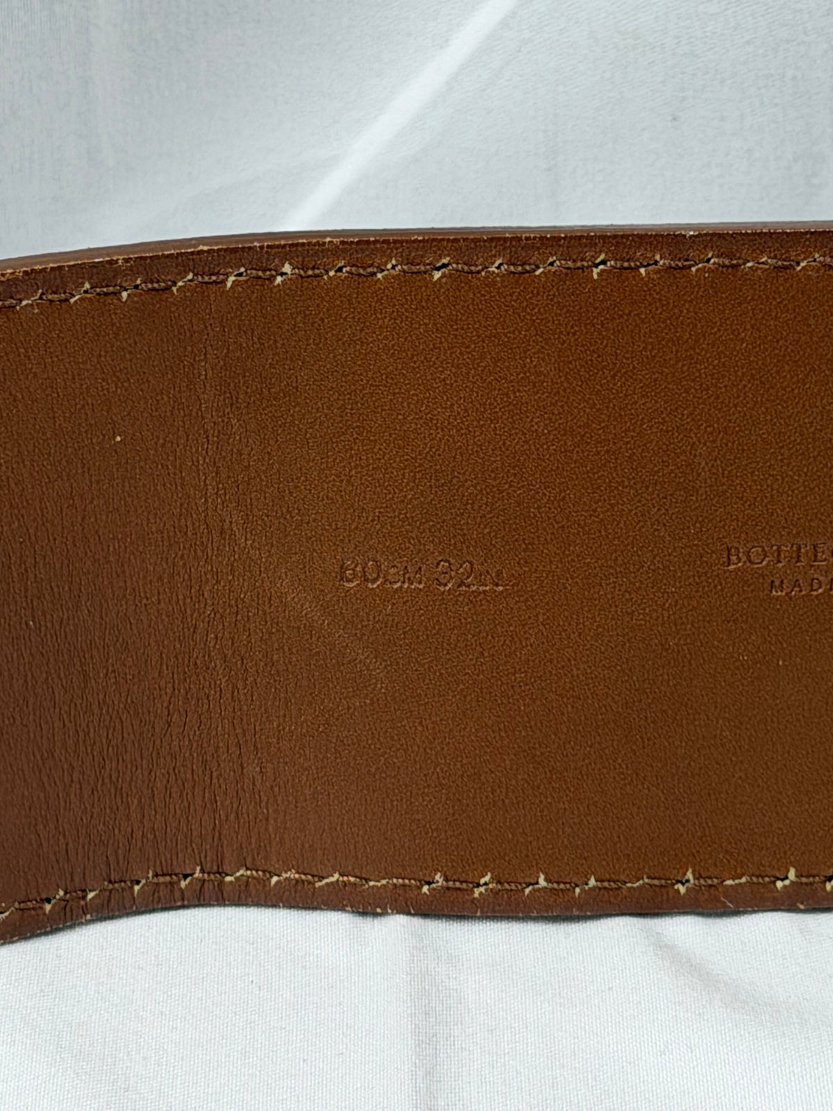 Bottega Veneta Brown Leather Belt with Silver Buckle