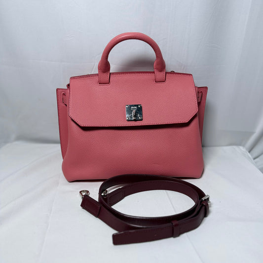 MCM Pink Leather Handbag Ultra Rare