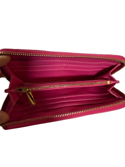Tory Burch Hot Pink Long Zip Wallet