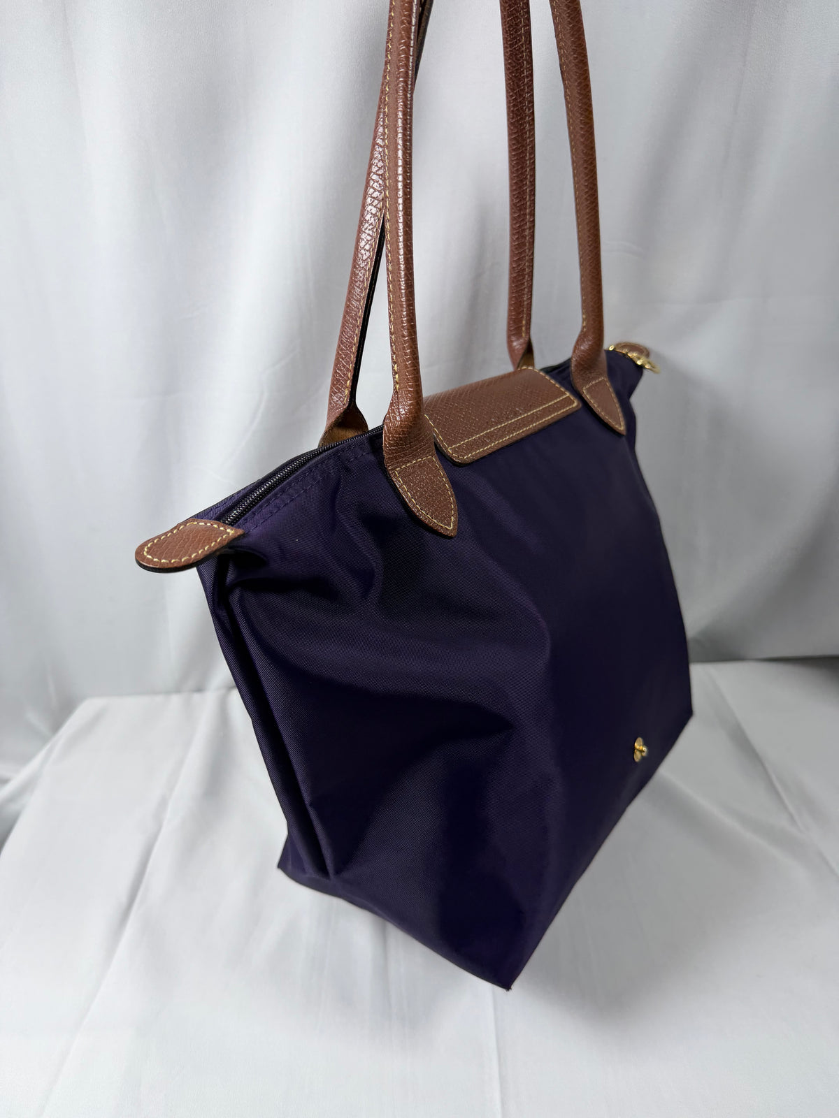 Longchamp Navy Blue/Purple Le Pliage Tote Bag