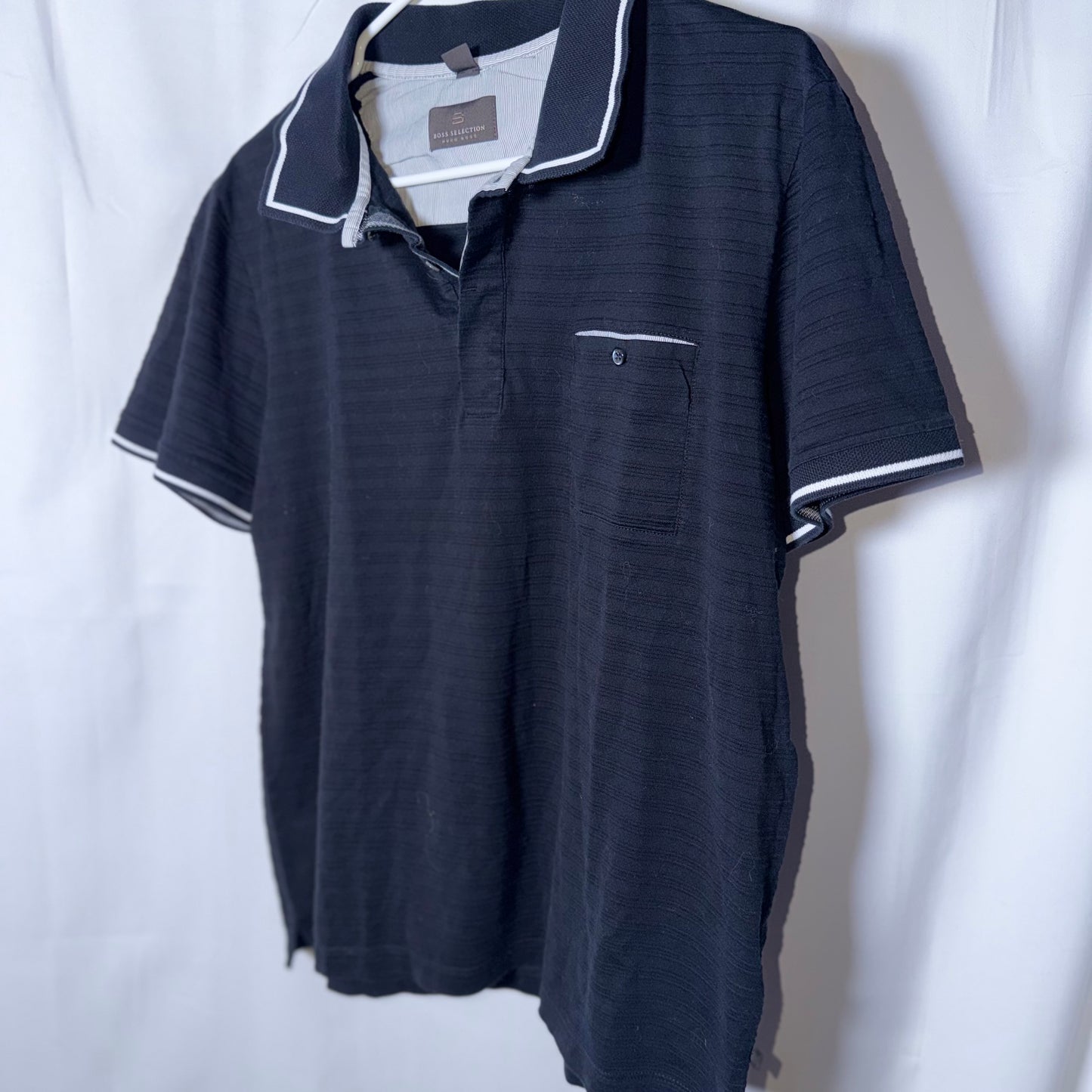 BOSS Selection Black and White Polo