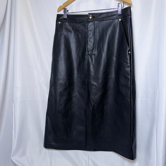 Michael Kors Chocolate Brown Pencil Skirt Pleather