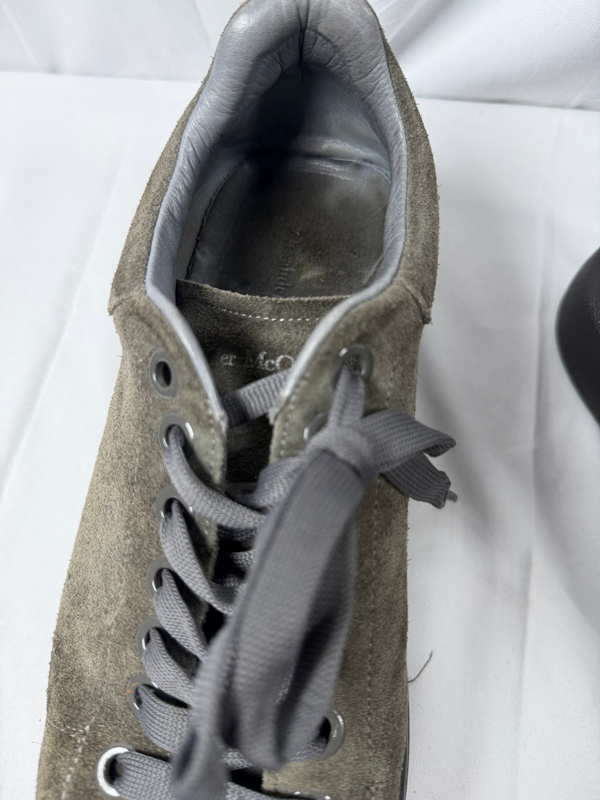 Alexander McQueen Men’s Green Suede and Grey Sneakers