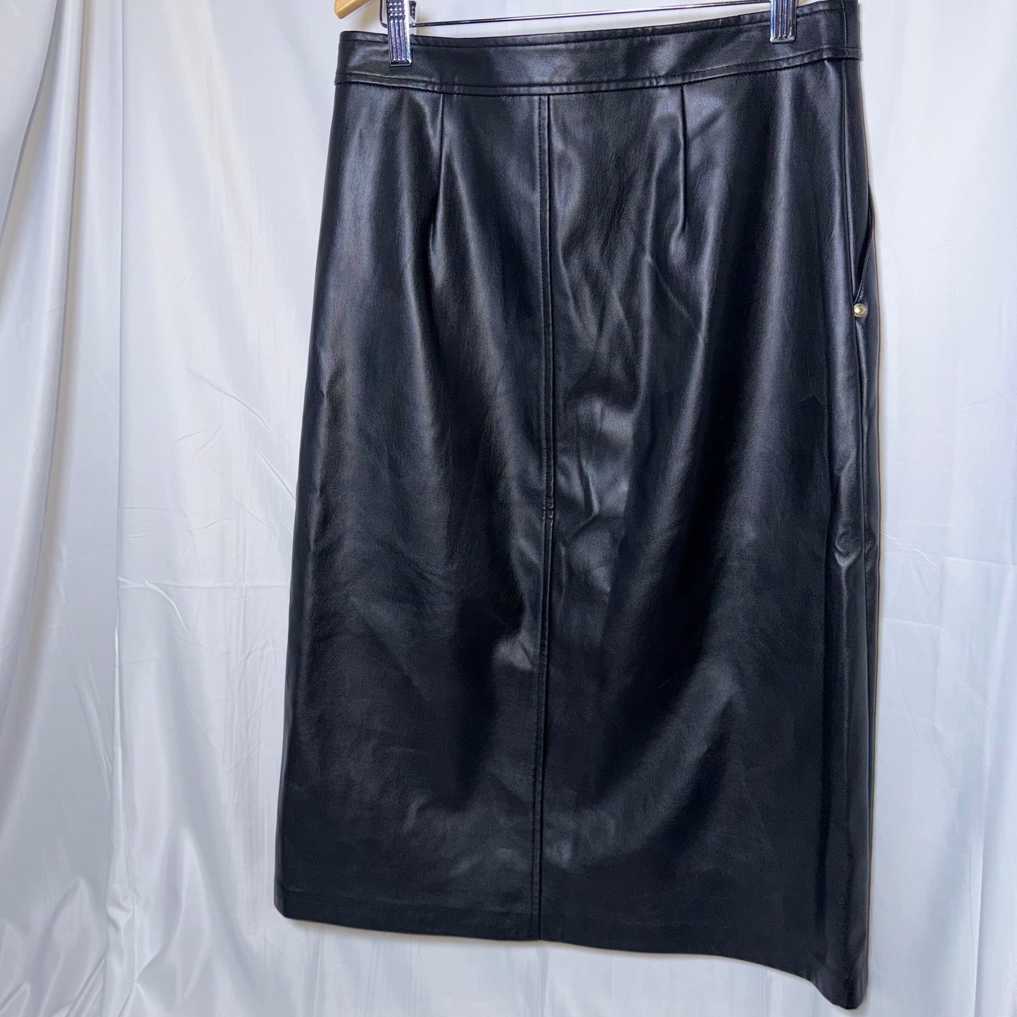 Michael Kors Chocolate Brown Pencil Skirt Pleather