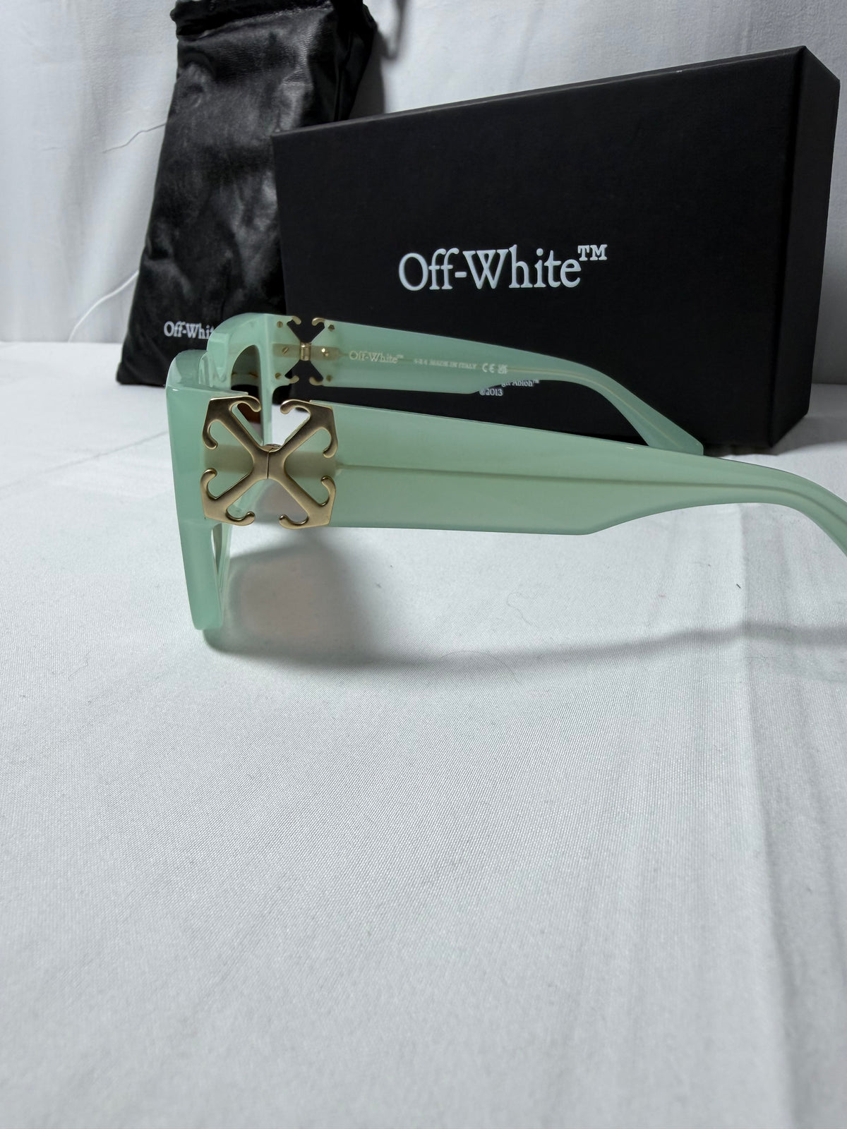 Off-White 52MM Mystic Square Sage Green Sunglasses Brand New