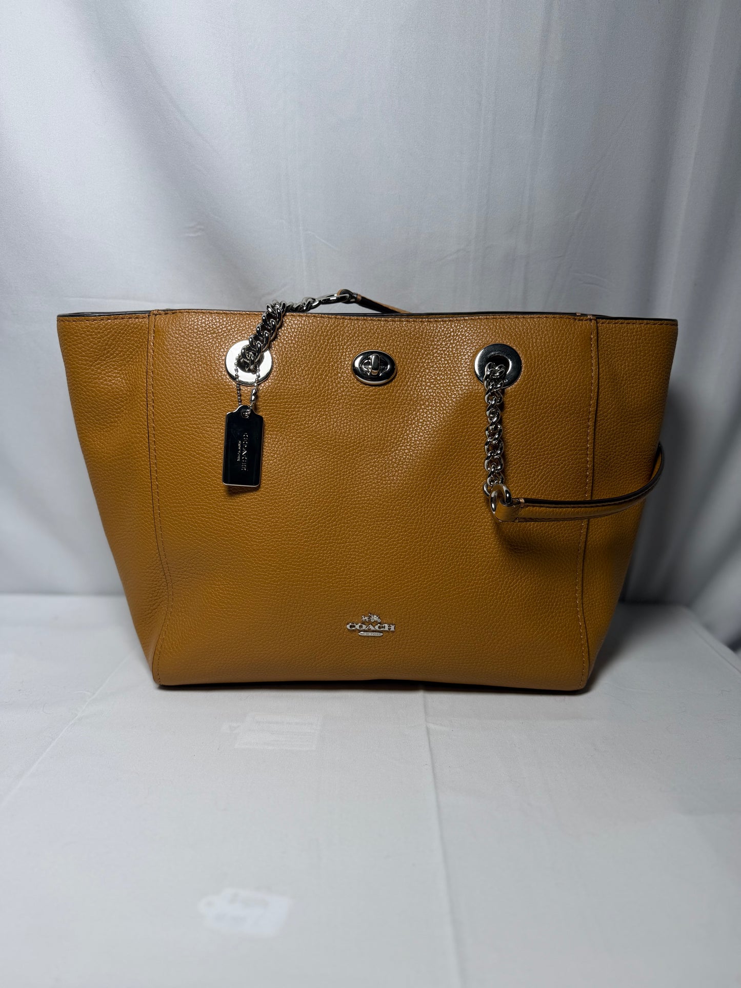 Coach Brown Leather Chain Tote