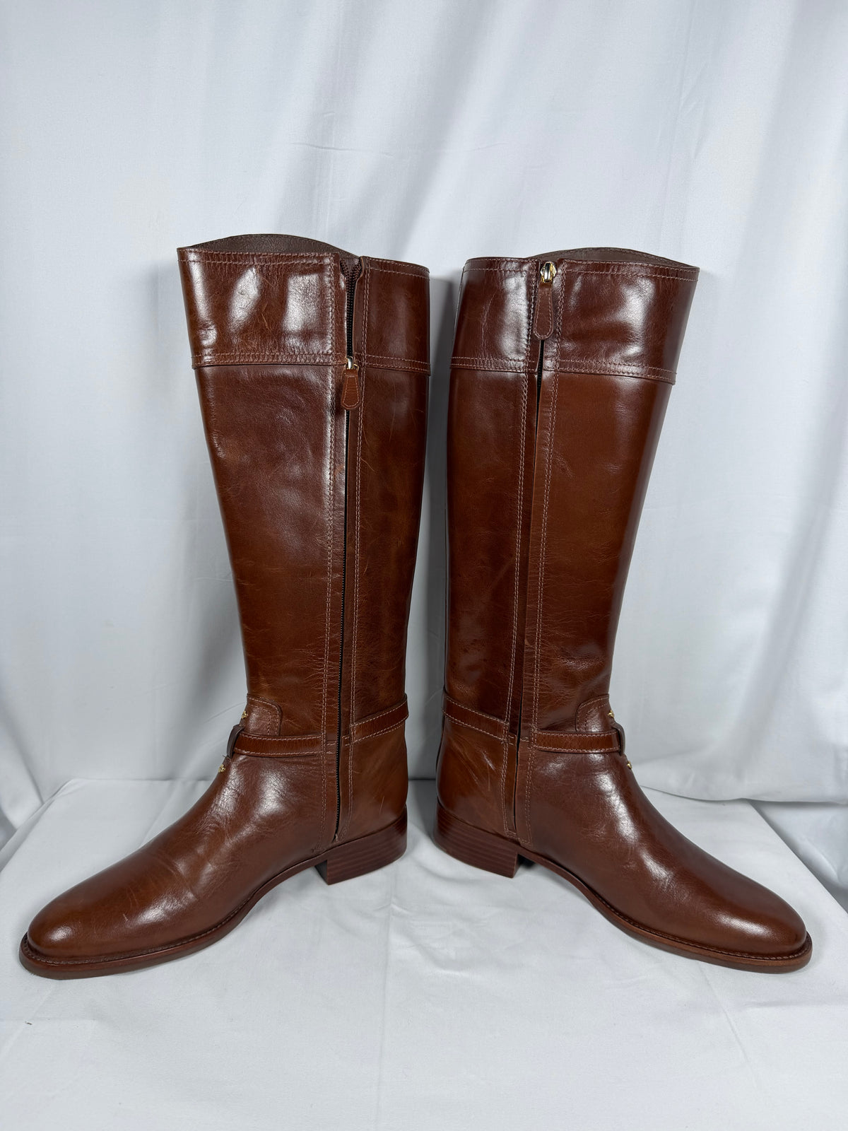 Tory Burch Almond Leather Eloise Riding Boots