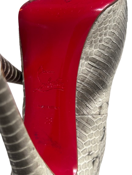 Christian Louboutin Grey Snake Skin Stiletto ￼