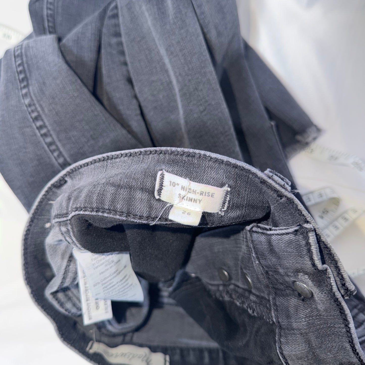 Madewell 10” High Rise Skinny Jeans Black Denim
