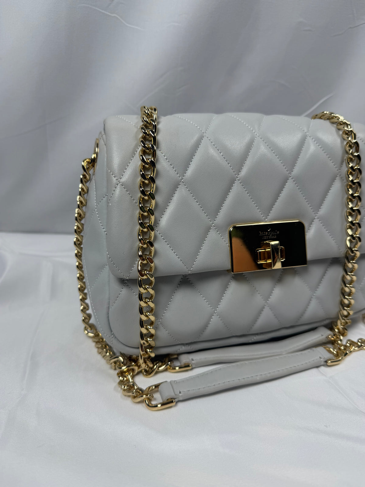 Kate Spade Grey Quilted Leather Crossbody/Shoulder Bag