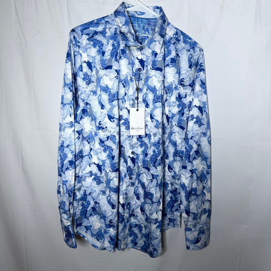Robert Graham Blue and White Paisley Button Down Brand New