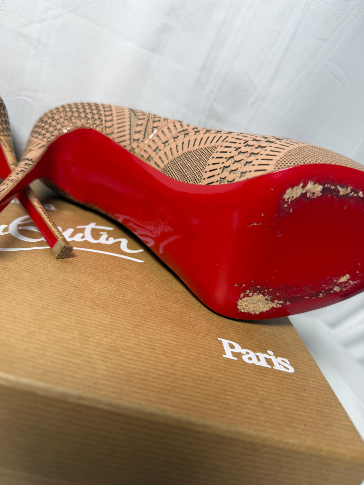 Christian Louboutin Suellena 120 Patenet/Suede Burma Size 39
