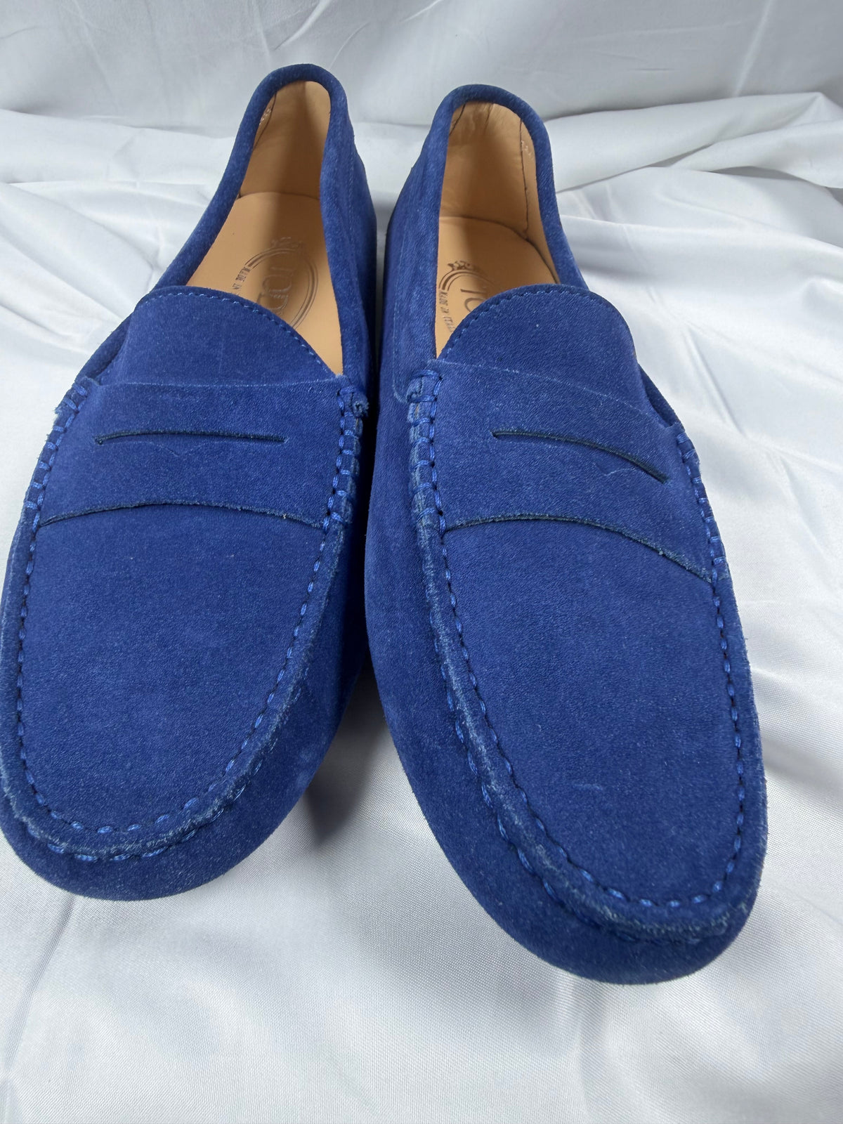 Tods Women’s Blue Suede Loafers