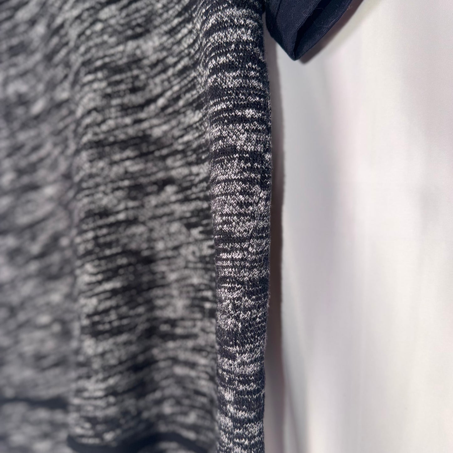Madewell Grey and Black Rhinestones Neckline Top
