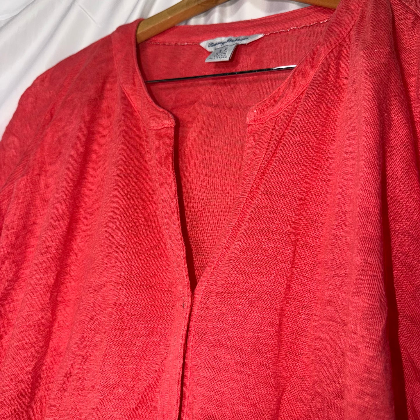 Tommy Bahama Coral 100% Linen Women’s Blouse