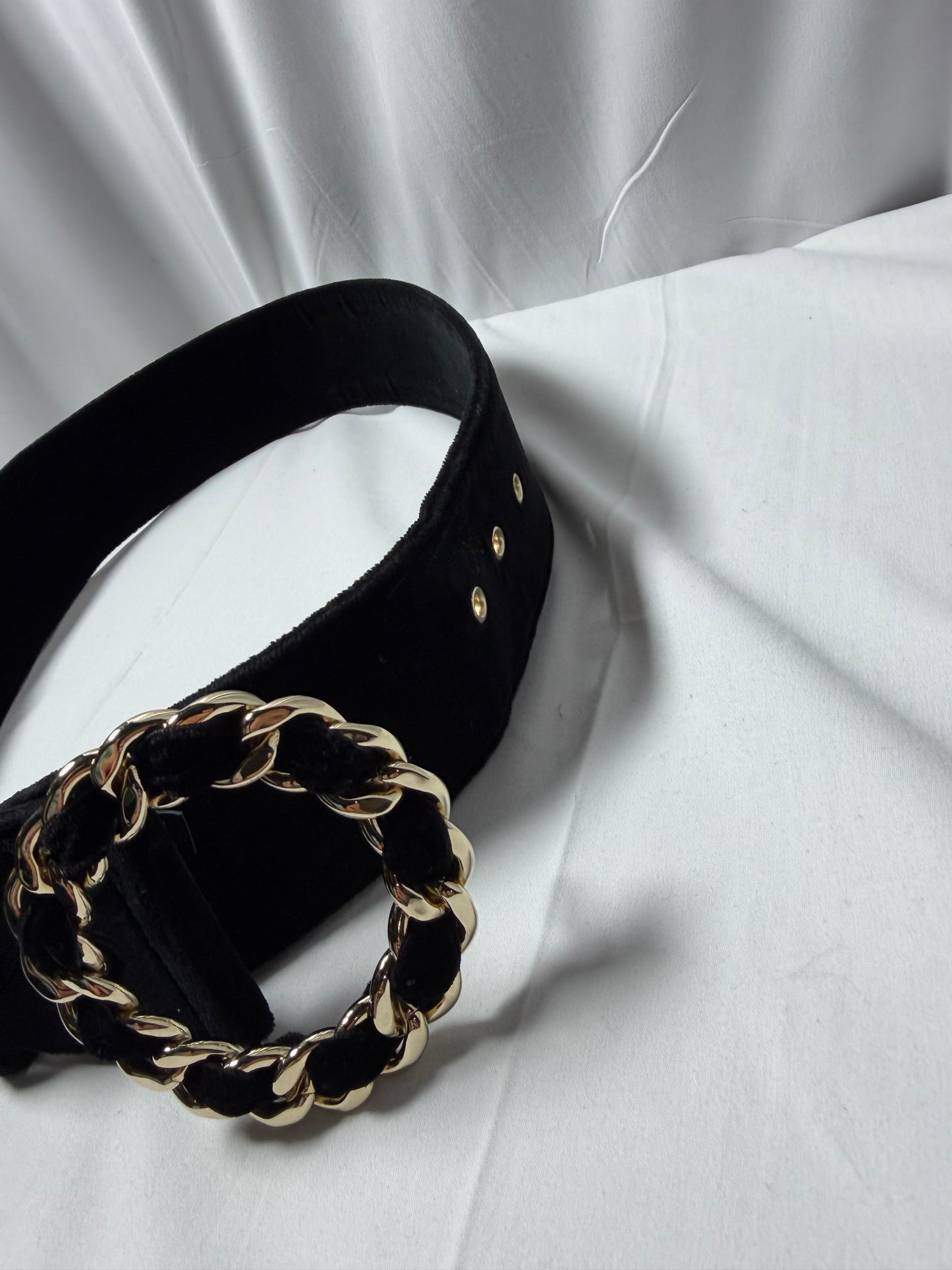 Chanel Iconic Velour Chain Belt