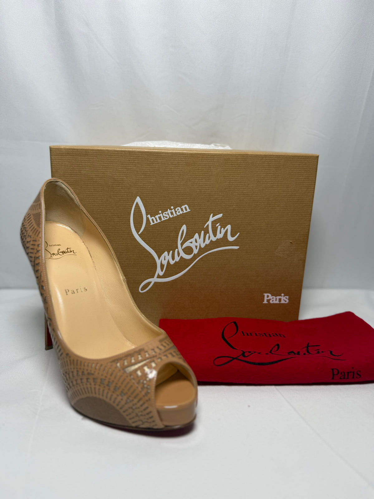 Christian Louboutin Suellena 120 Patenet/Suede Burma Size 39