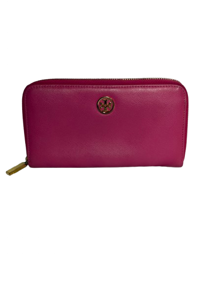 Tory Burch Hot Pink Long Zip Wallet