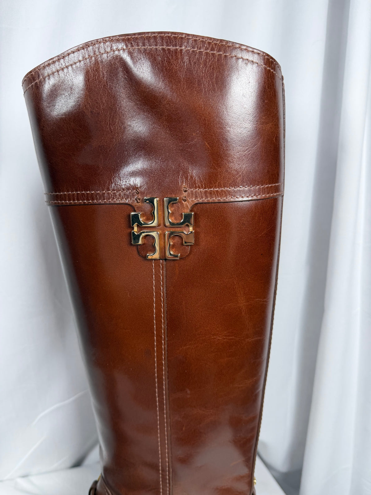 Tory Burch Almond Leather Eloise Riding Boots