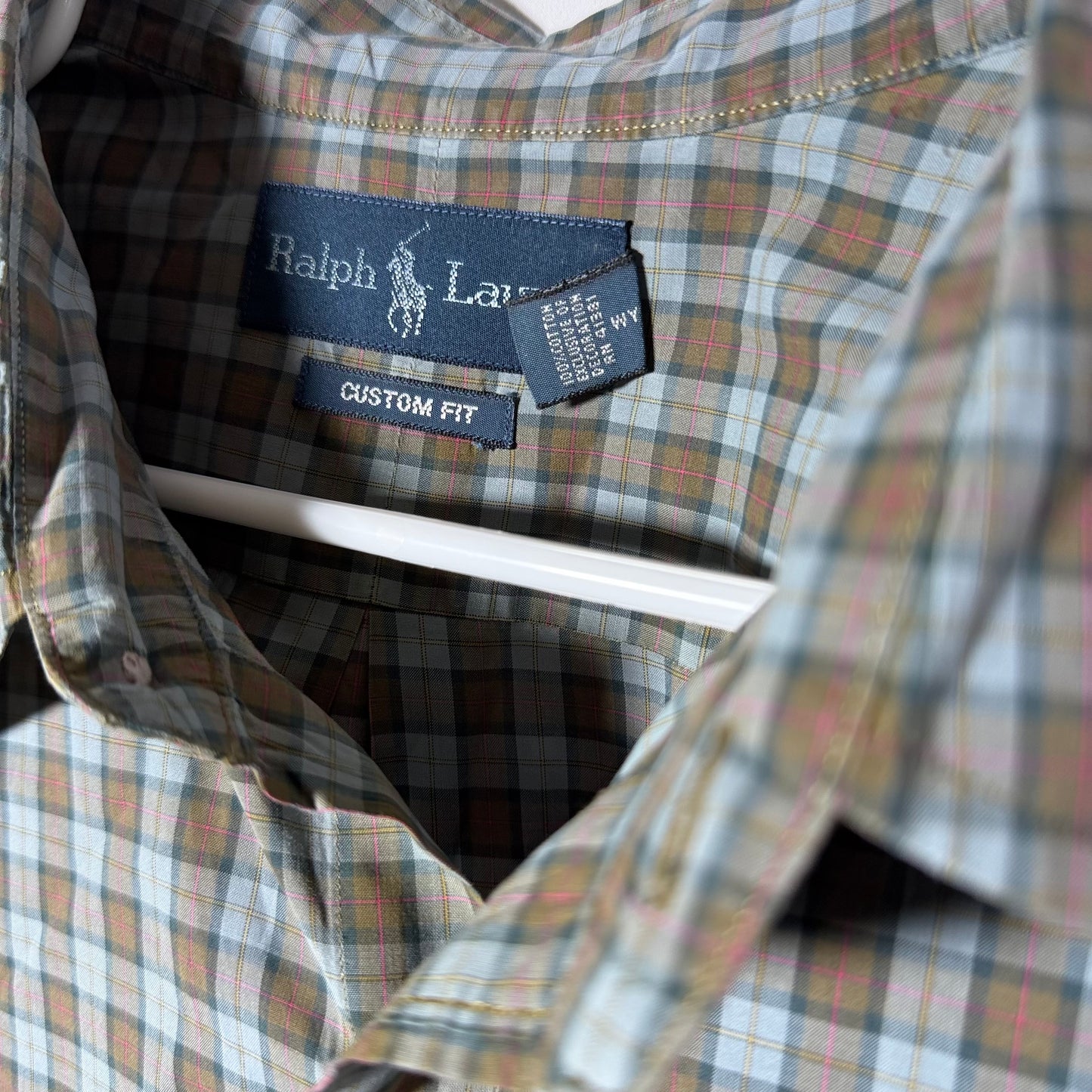 Ralph Lauren Brown and Blue Button Down