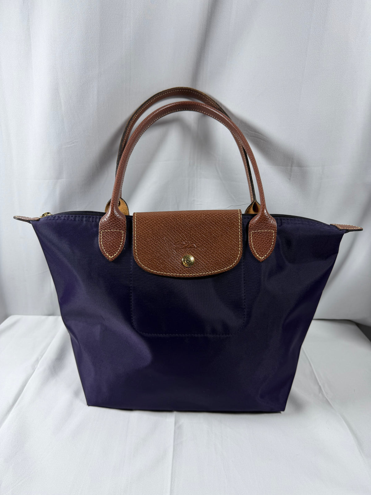 Longchamp Navy Blue/Purple Le Pliage Tote Bag