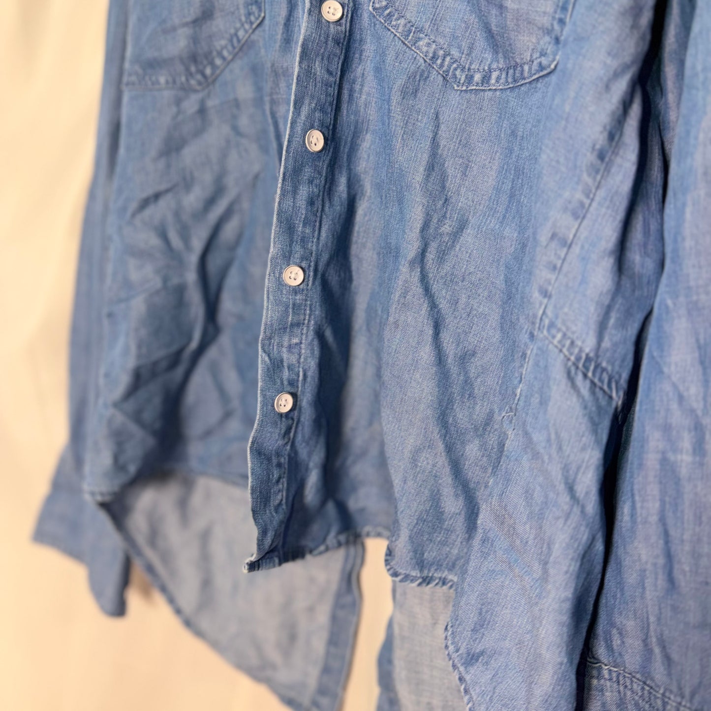 Elie Tahari Denim Print Button Down Shirt