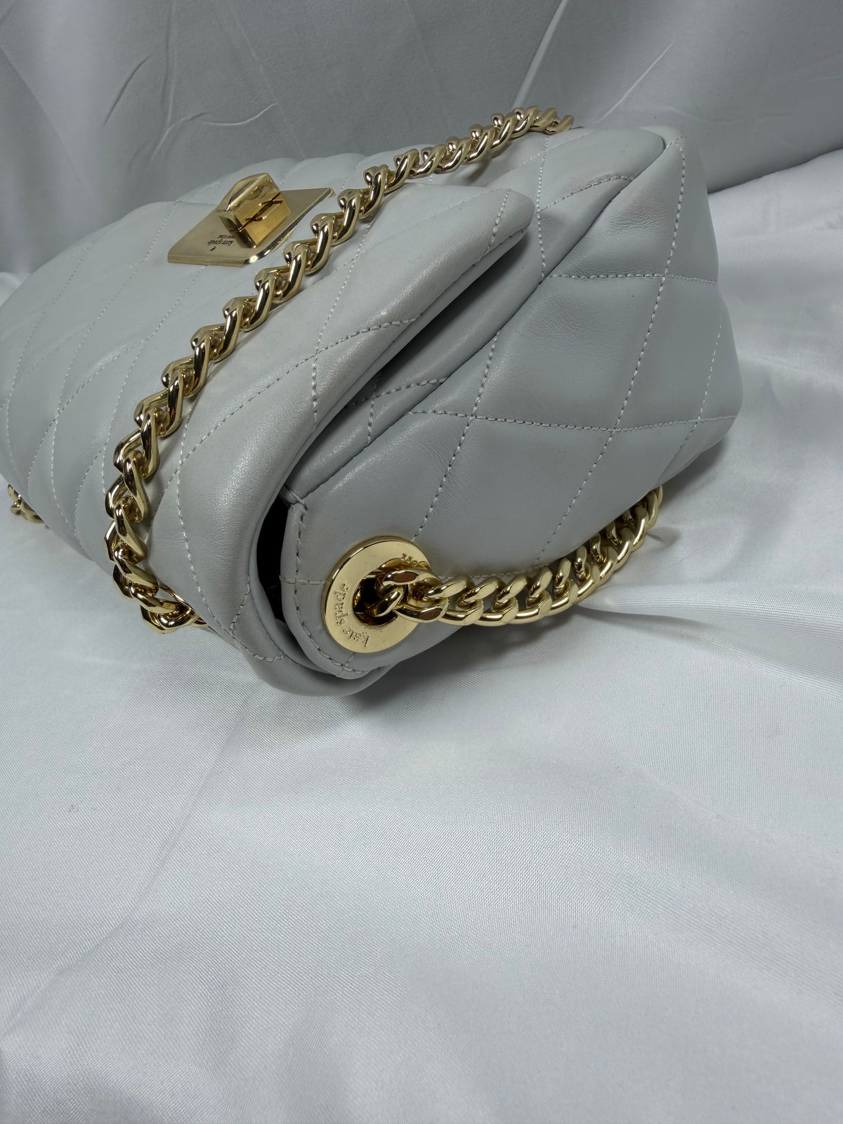 Kate Spade Grey Quilted Leather Crossbody/Shoulder Bag