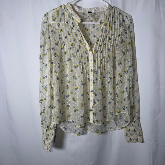 Free People Floral Button Down Blouse