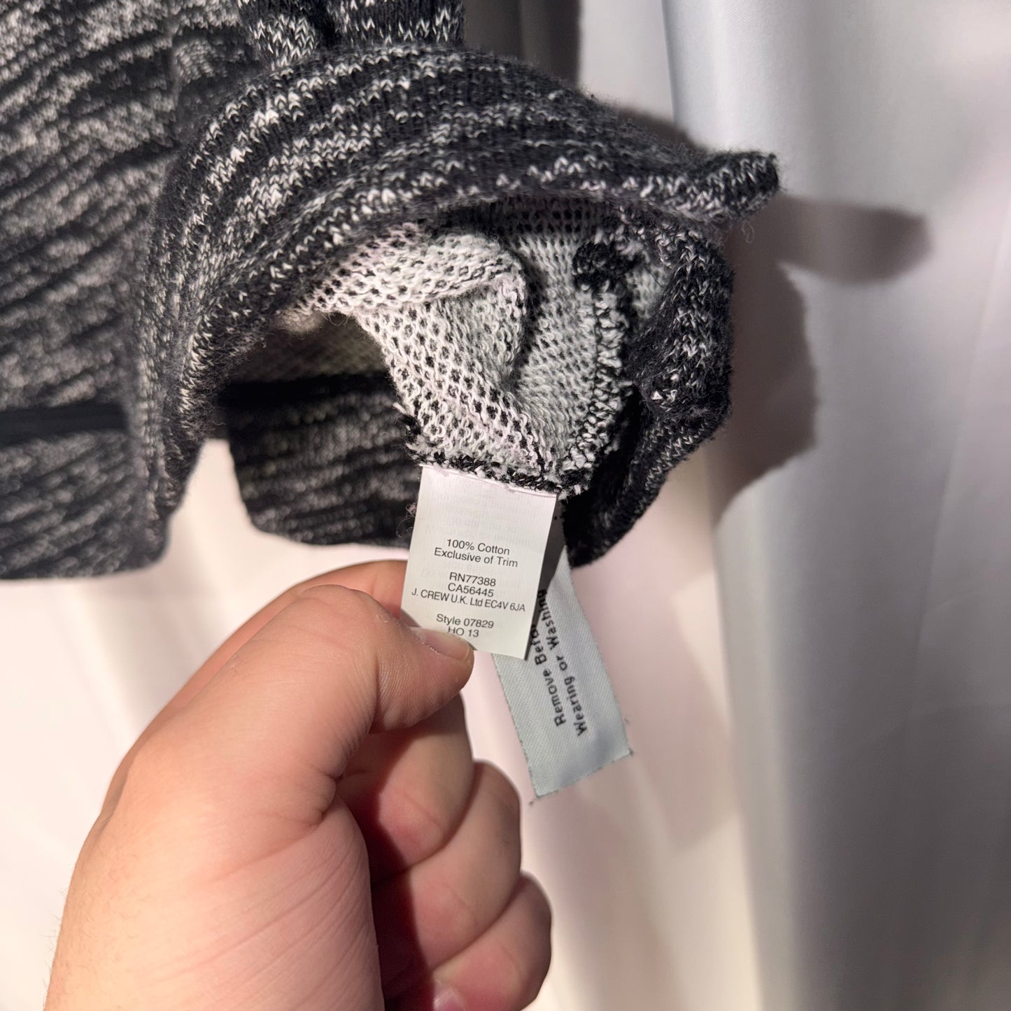 Madewell Grey and Black Rhinestones Neckline Top
