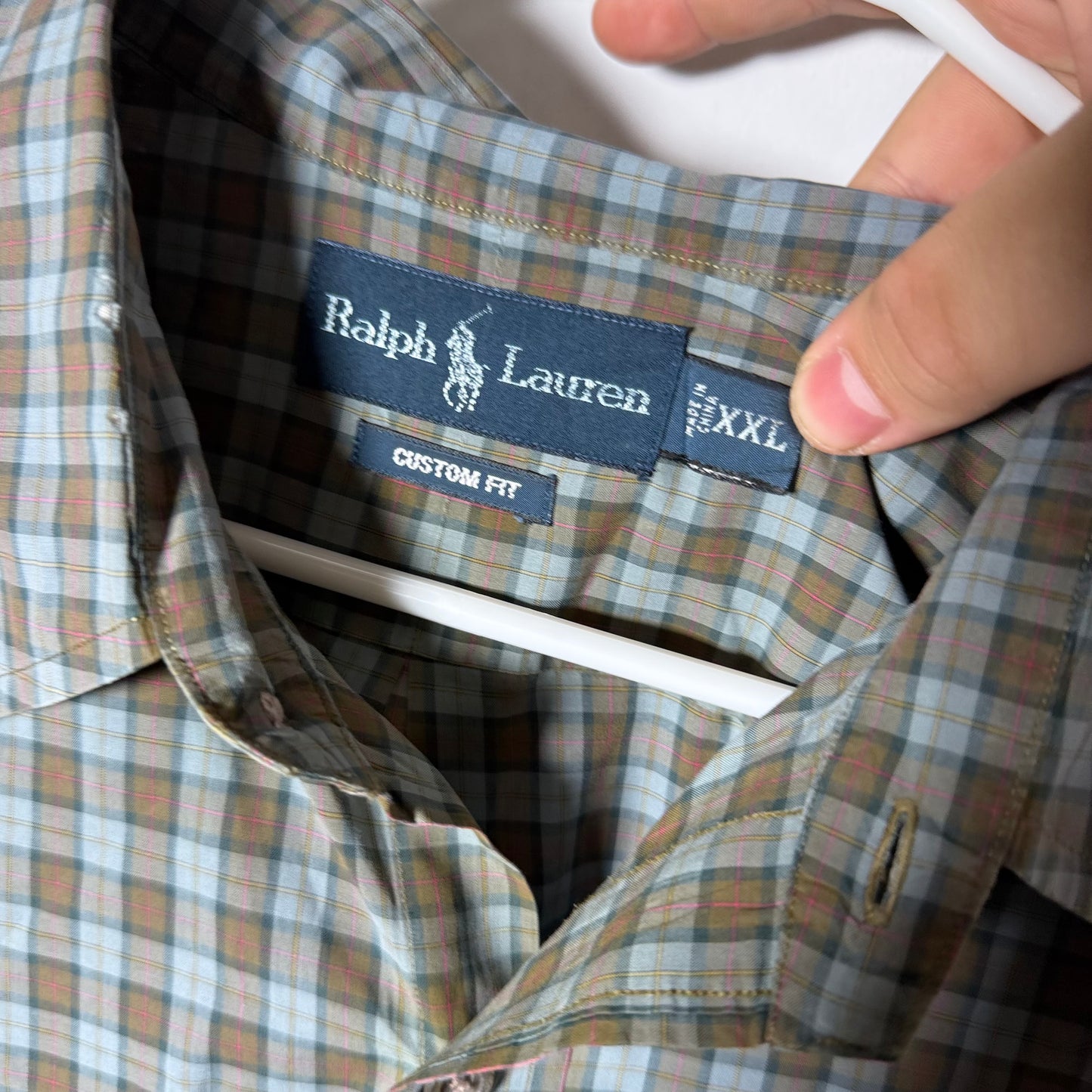 Ralph Lauren Brown and Blue Button Down