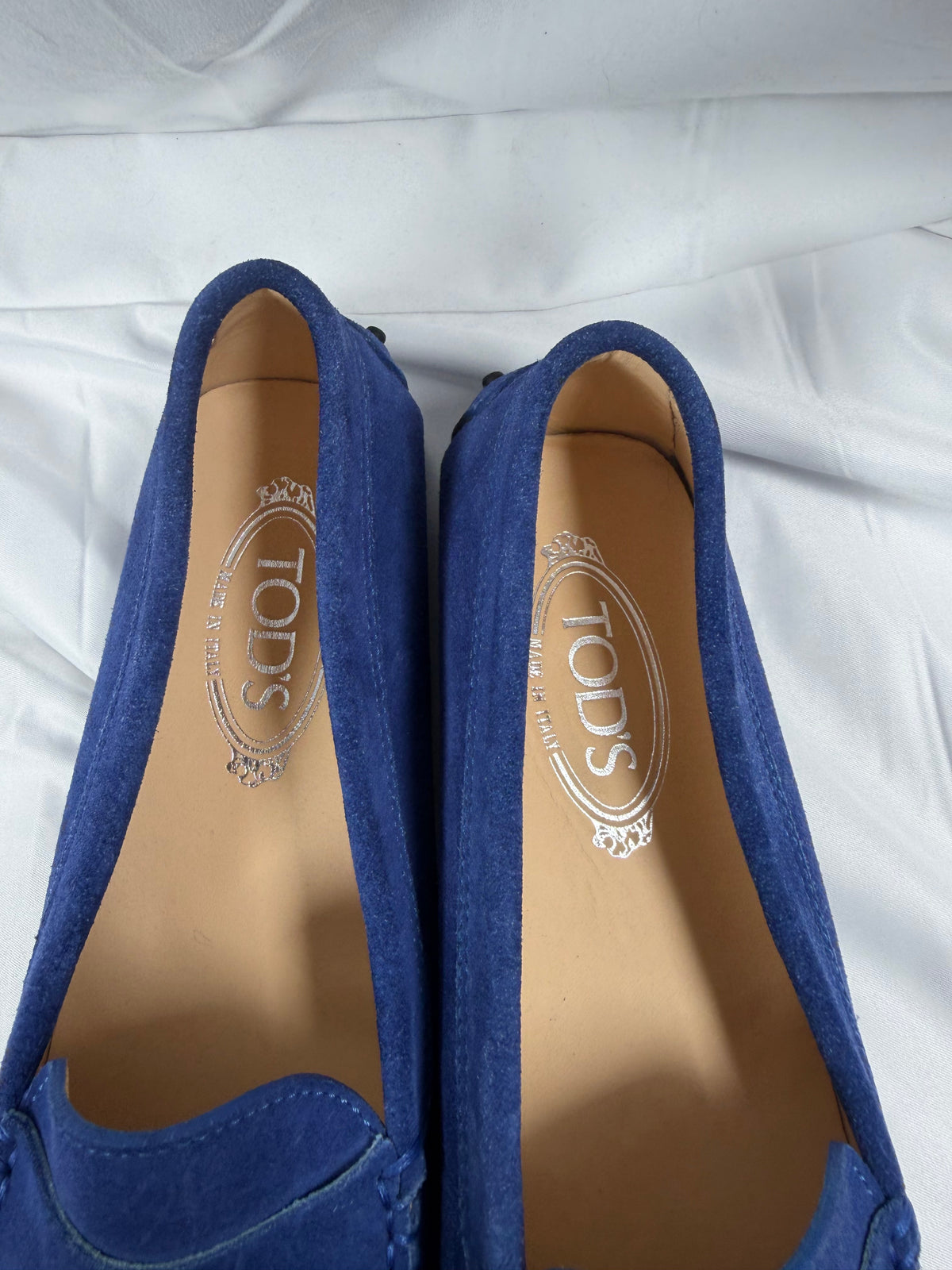 Tods Women’s Blue Suede Loafers