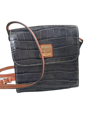 Dooney & Bourke Croc Embossed Square Crossbody in Charcoal