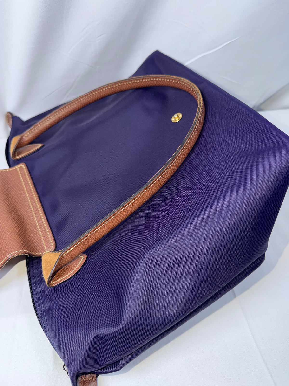 Longchamp Navy Blue/Purple Le Pliage Tote Bag