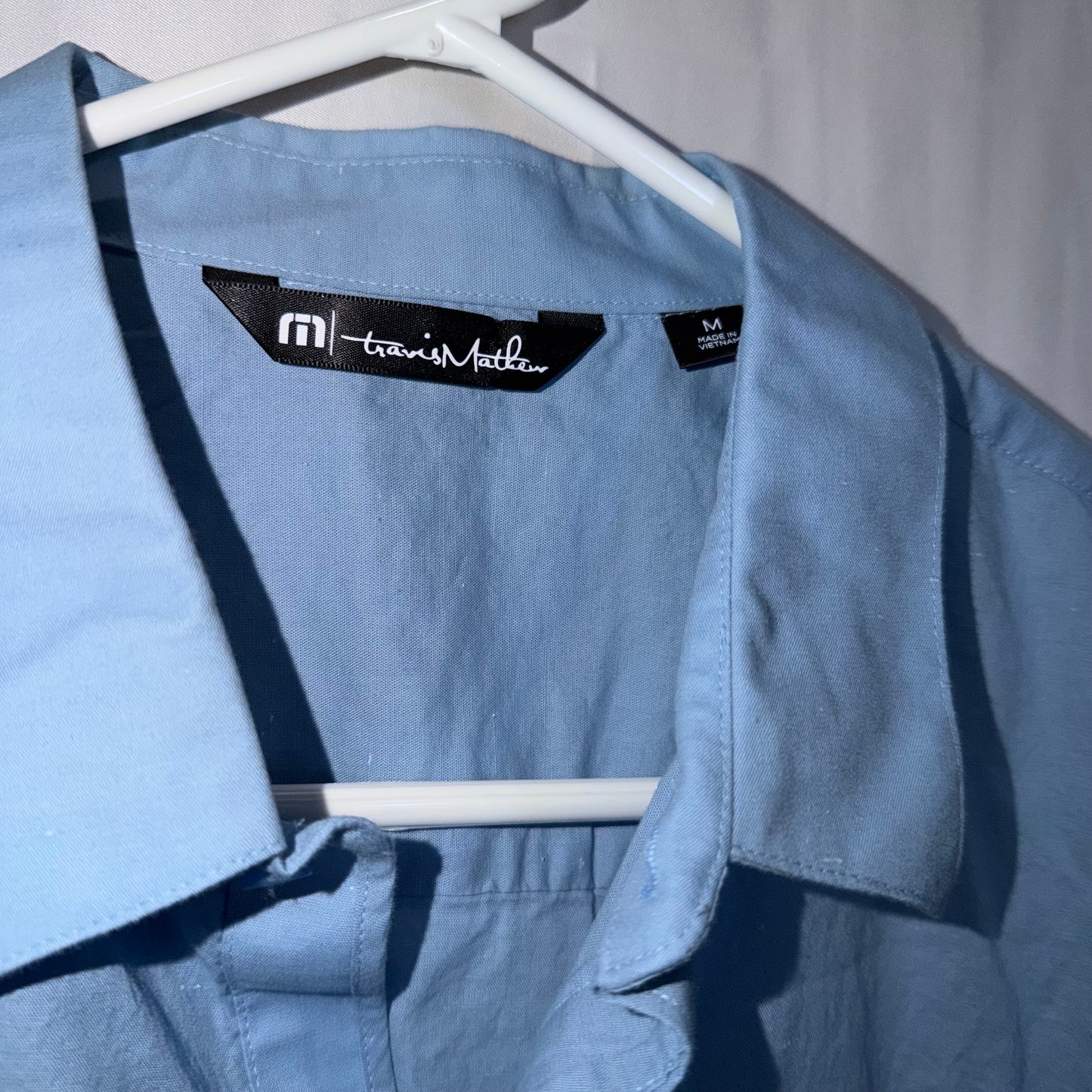 Travis Mathew Light Blue Short Sleeved Button Down Shirt
