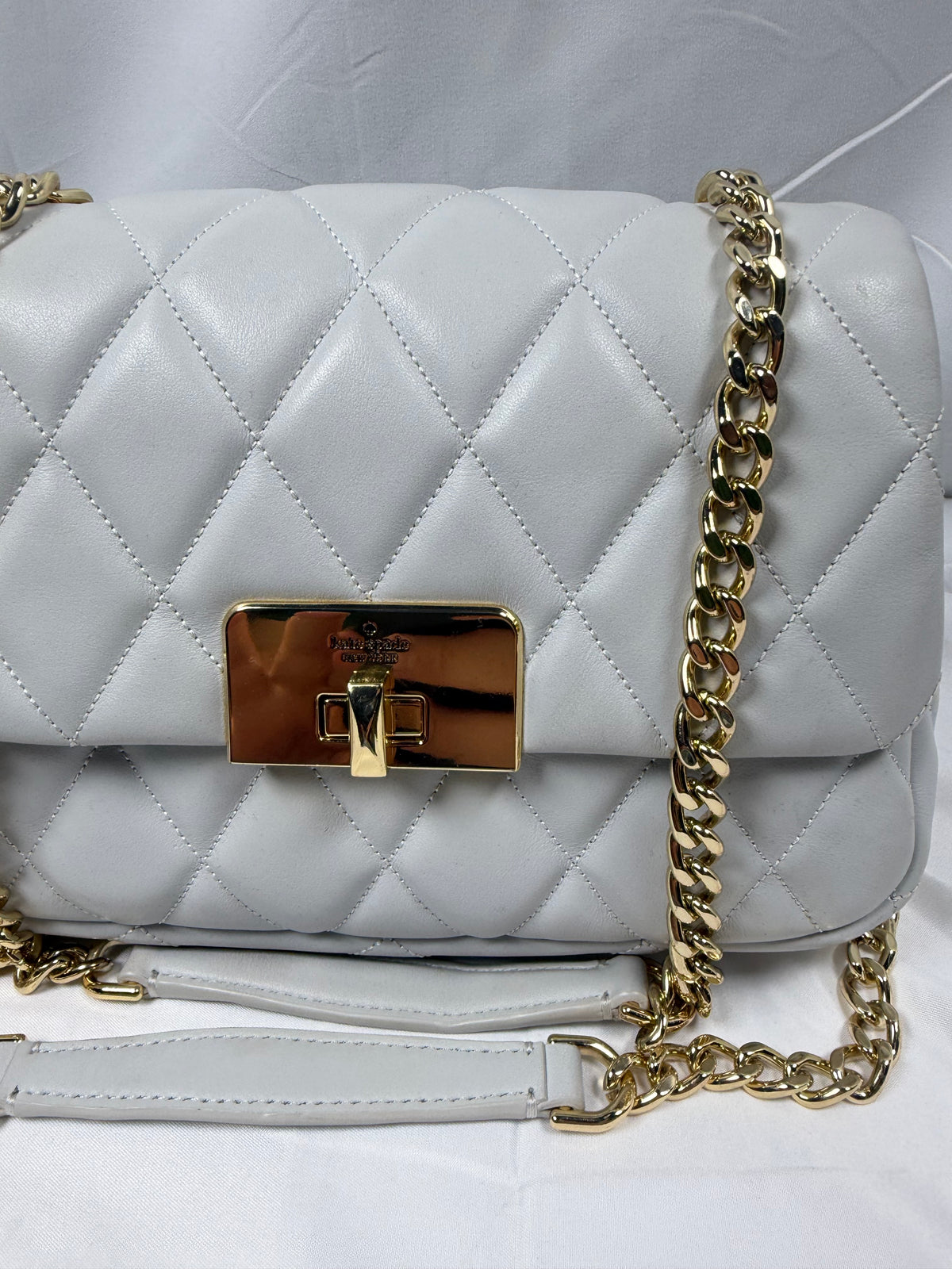 Kate Spade Grey Quilted Leather Crossbody/Shoulder Bag