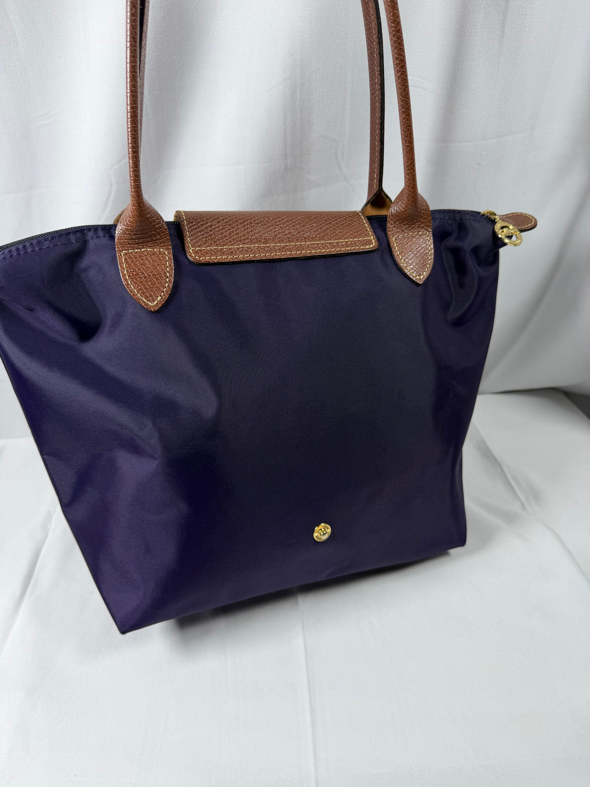 Longchamp Navy Blue/Purple Le Pliage Tote Bag